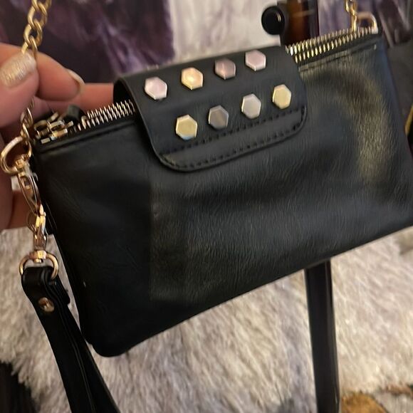 Olivia miller leather & stud wallet on chain/wristlet micro purse bag pocketbook - Picture 4 of 5